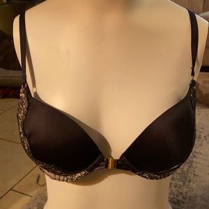 Victoria’s Secret black lace front closure bra size 36A